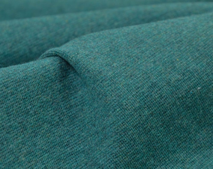 Bündchen Schlauchware Baumwolle meliert petrol, grün - 95cm breit - Stoff glatt, melange