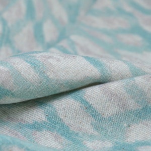 Jersey made of cotton, linen geometric, mint, beige by Hilco - 145 cm wide - mottled fabric, geometric pattern
