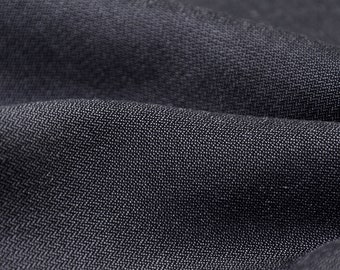 Black melange viscose trouser fabric - 145 cm wide - smooth melange fabric