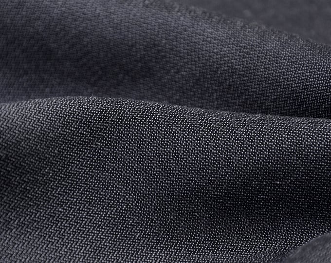 Hosenstoff aus Viskose in schwarz meliert - 145cm breit - Stoff glatt melange