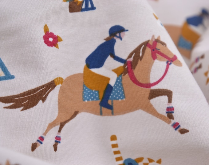 Children's jersey with horses and medals at a tournament - 165 cm wide