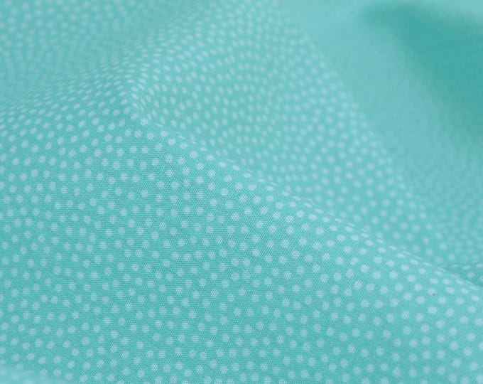 Cotton fabric with small dots, turquoise, patchwork - 147 cm wide - matte fabric, dots