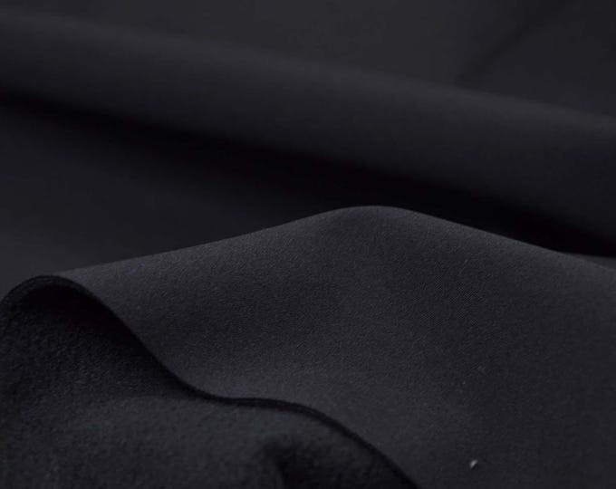 Softshell jacket with fleece backing, water-repellent, solid black - 145 cm wide - matte fabric, solid color