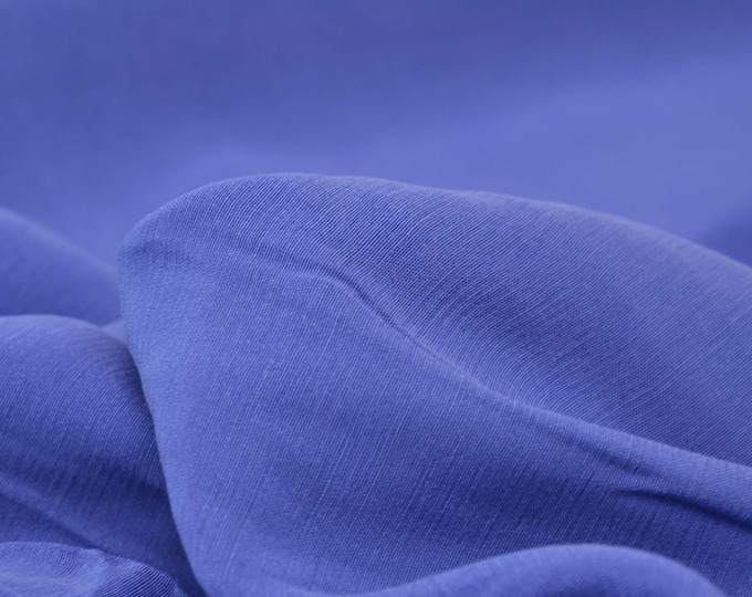 Vegan blouse fabric made from cupro and viscose in solid blue, royal blue, blouses - 145 cm wide - fabric with a slight sheen, solid color