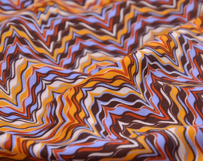 Viscose blouse fabric with a chevron pattern in yellow - 140 cm wide - patterned fabric