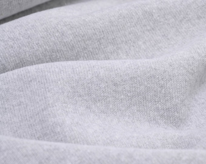 Strickstoff Gillo meliert hellgrau von Hilco - 175cm breit - Stoff strick UNI