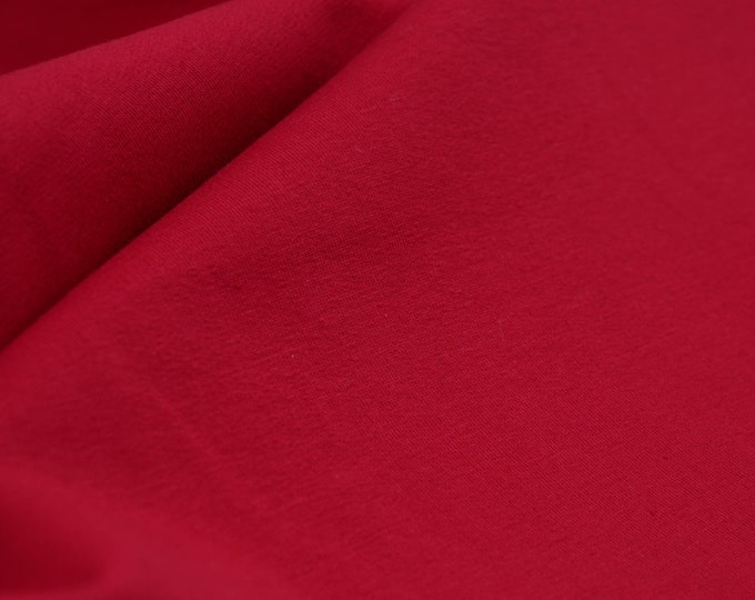 Sweatstoff angeraut Baumwolle rot - 185cm breit - Stoff matt UNI