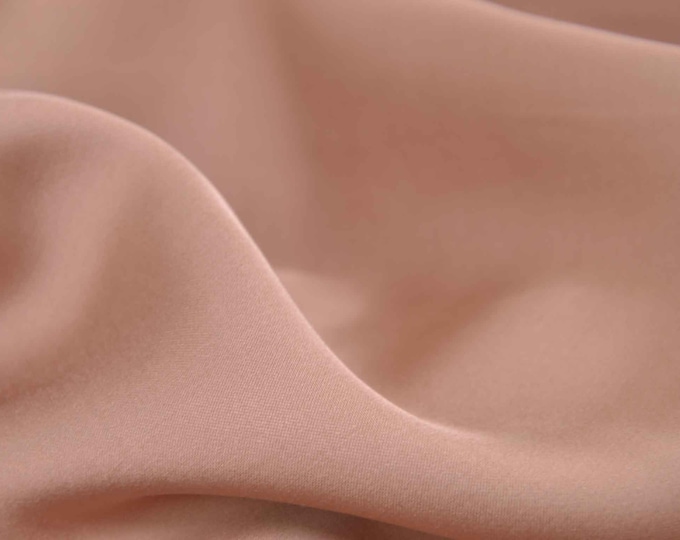 Blouse fabric woven from viscose, solid beige - 145 cm wide - glossy fabric, solid color