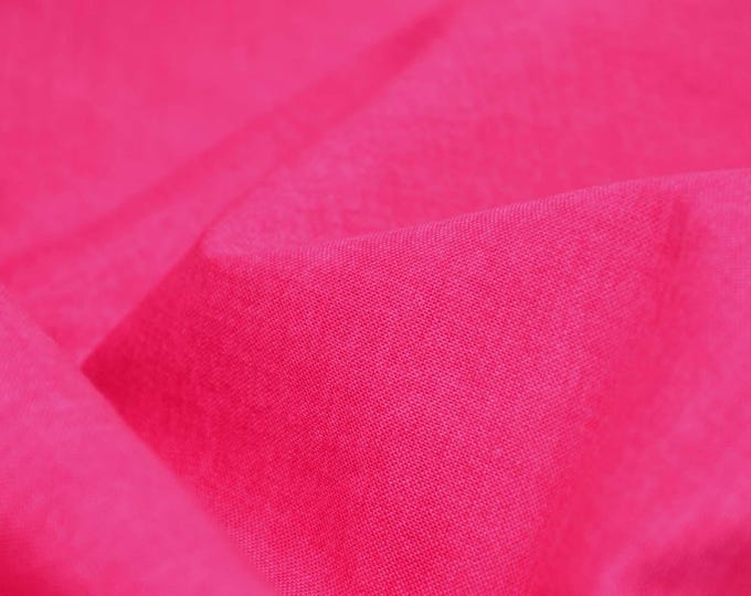 Cotton fabric Linen Texture Patchwork fabric in pink, fuchsia - 110 cm wide - smooth, melange fabric