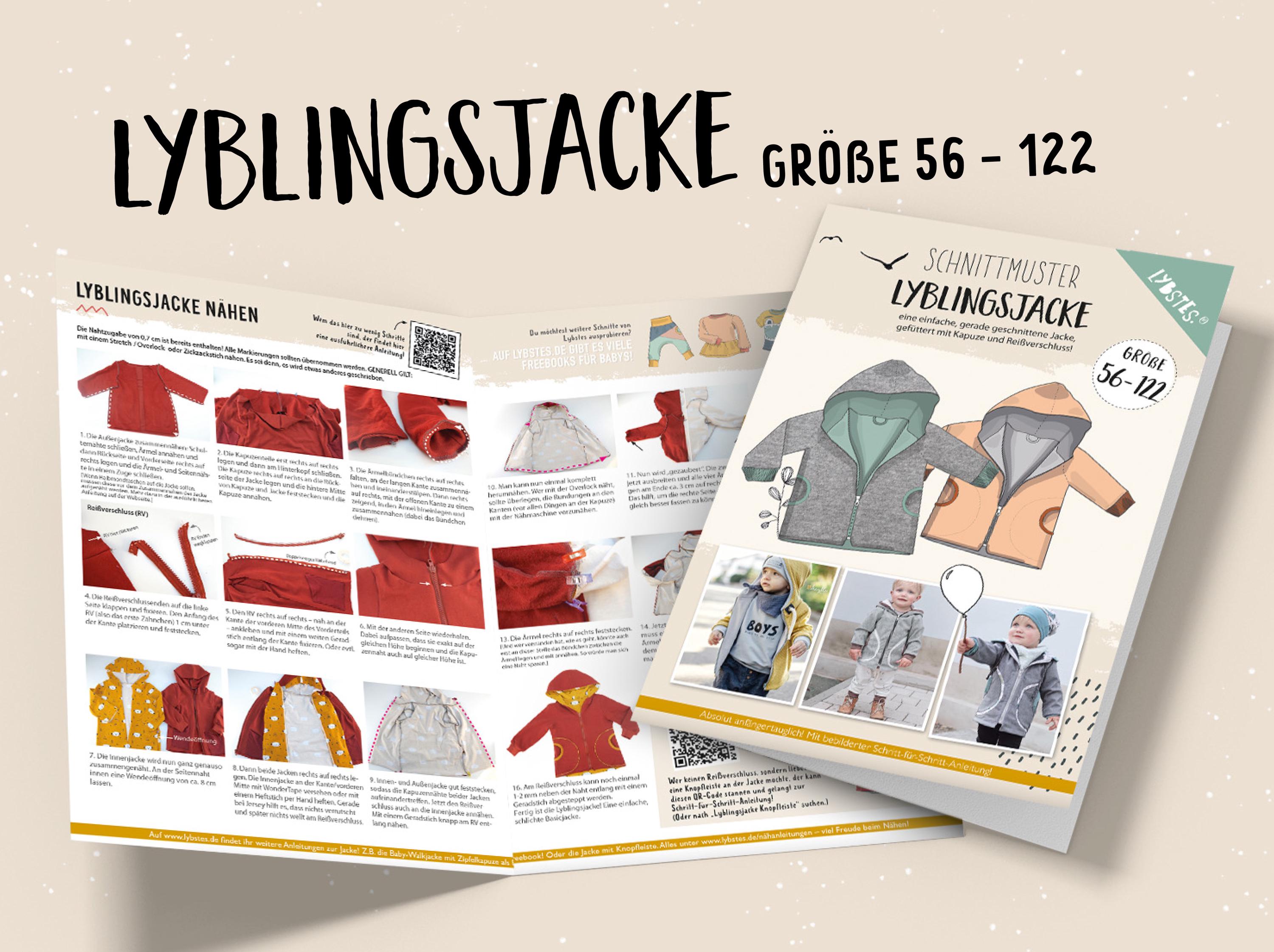 Lyblingsjacke 56- 122, paper pattern children's jacket with zip