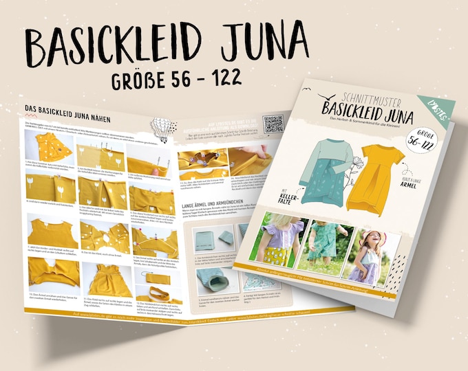 Basic dress Juna (size 56 - 122), paper pattern by Lybstes