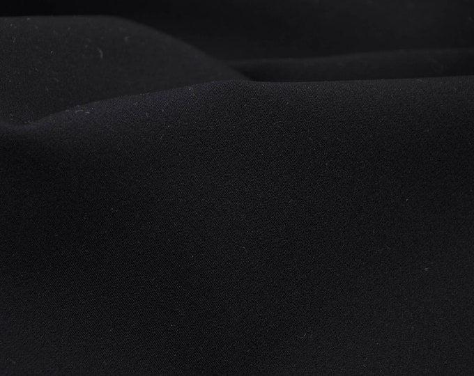 Trouser fabric for dresses, skirts in black - 140 cm wide - fabric smooth UNI