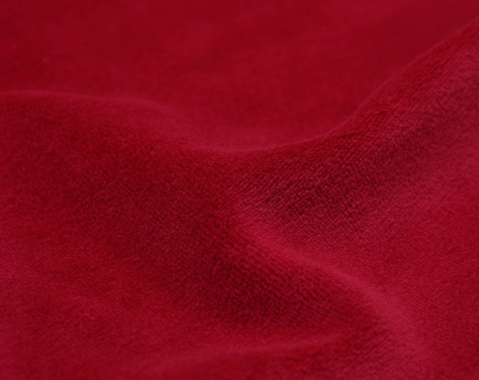 Nicki fabric made of cotton plain red - 155 cm wide - fabric slightly shiny UNI