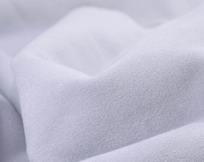 Sweatstoff Velourleder-Optik uni grau, hellgrau - 90cm breit - Stoff glänzend UNI