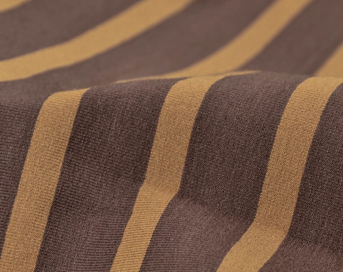 Jersey aus Viskose mit Streifen in braun und camel - 135cm breit - Stoff matt Streifen