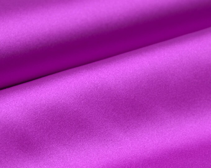 Evening wear satin stretch fabric plain in purple - 140 cm wide - fabric smooth UNI