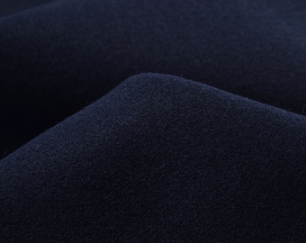Dark blue knit coat fabric - 150 cm wide - smooth, solid color fabric