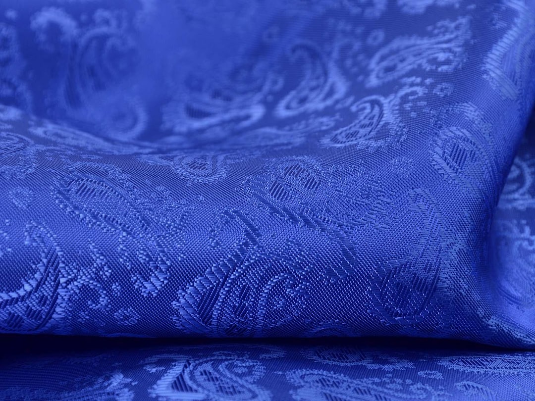 Evening Wear, Lining Fabric, Taffeta Fabric, Paisley, Blue - 140 Cm ...