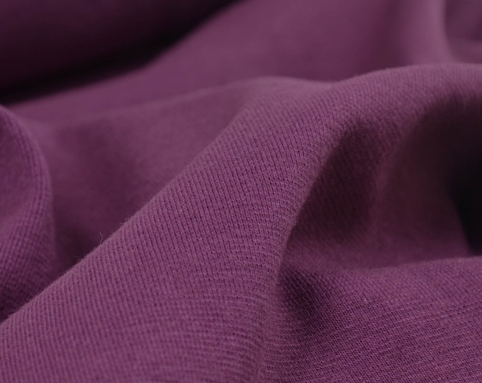 Bündchenstoff, Feinstrick, Schlauchware aus Baumwolle in Pflaume - 70cm breit - Stoff strick, UNI
