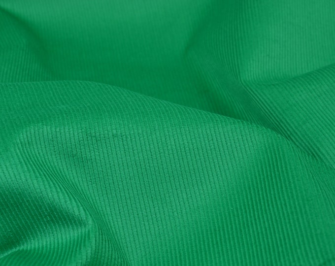 Kordstoff Stretch aus Baumwolle in uni grün - 150cm breit - Stoff leicht glänzend, UNI