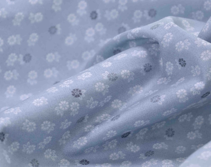 small flowers, cotton fabric, grey, small flowers, small pattern - Makower 2413 S