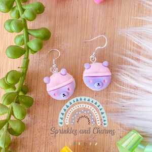 Cake Earrings, Miniature Food Jewelry, Macaroons Earrings, Jewelry, Junk Food Jewelry, Foodies, Carnival Food Jewelry, Bear earrings