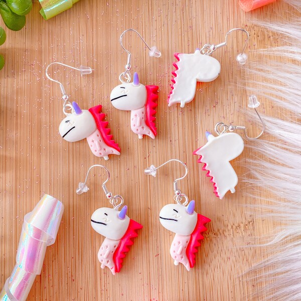 Dinosaur Earrings, Miniature Food Jewelry, Inedible Jewelry, Junk Food Jewelry, Foodies, Carnival Food Jewelry, Kawaii Jewelry