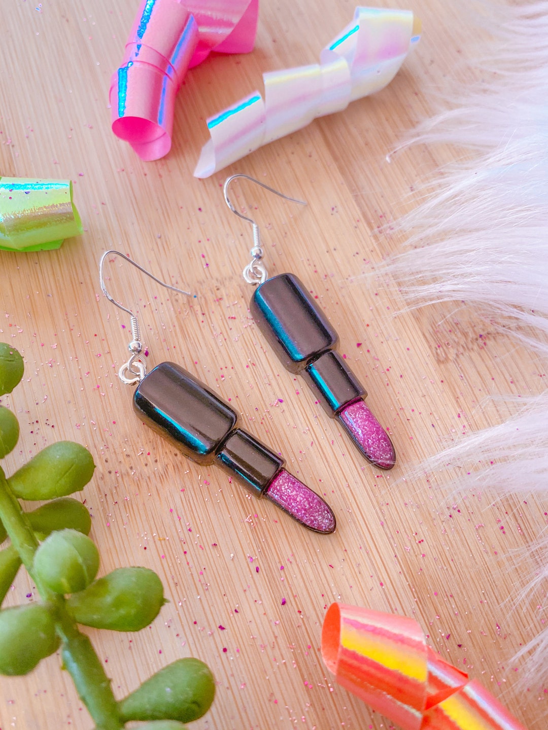 Lipstick Earrings Miniature Food Jewelry Inedible Jewelry Etsy