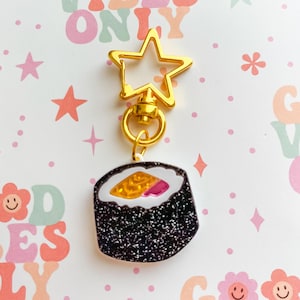 Sushi Keychain - Acrylic - Kawaii Charms - Laser Cut Sushi - Laser Cut Sprinkles - Sushi