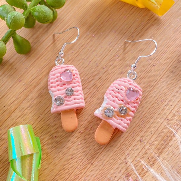 Ice cream bars Earrings, Miniature Food Jewelry, Inedible Jewelry, Junk Food Jewelry, Foodies, Carnival Food Jewelry, Kawaii Jewelry