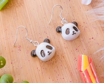 Panda, Candy Earrings, Miniature Food Jewelry, Inedible Jewelry, Junk Food Jewelry, Foodies, Carnival Food Jewelry, Kawaii Jewelry, resin