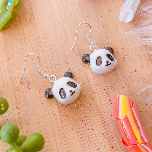 Panda, Candy Earrings, Miniature Food Jewelry, Inedible Jewelry, Junk Food Jewelry, Foodies, Carnival Food Jewelry, Kawaii Jewelry, resin