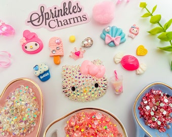 Decoden Cabochons Cell Phone Case Deco Kit Bling Kawaii Set Diy
