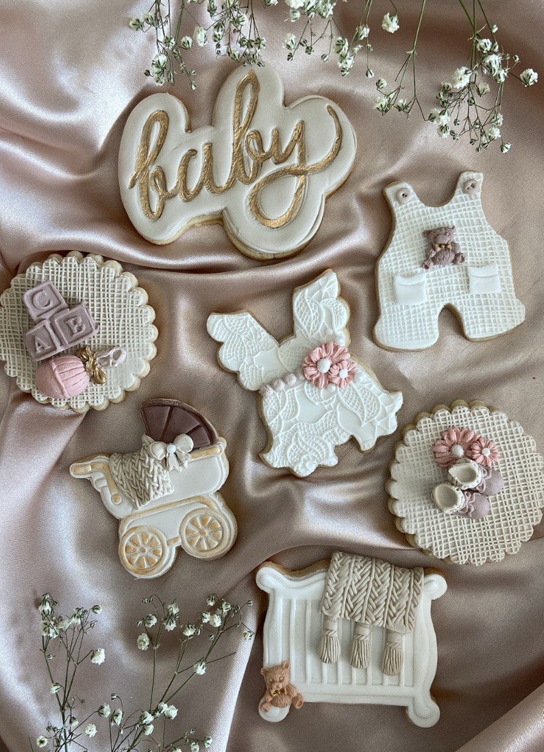 Baby Shower Sugar Cookies Neutral and Gold Color Themed Sold Etsy