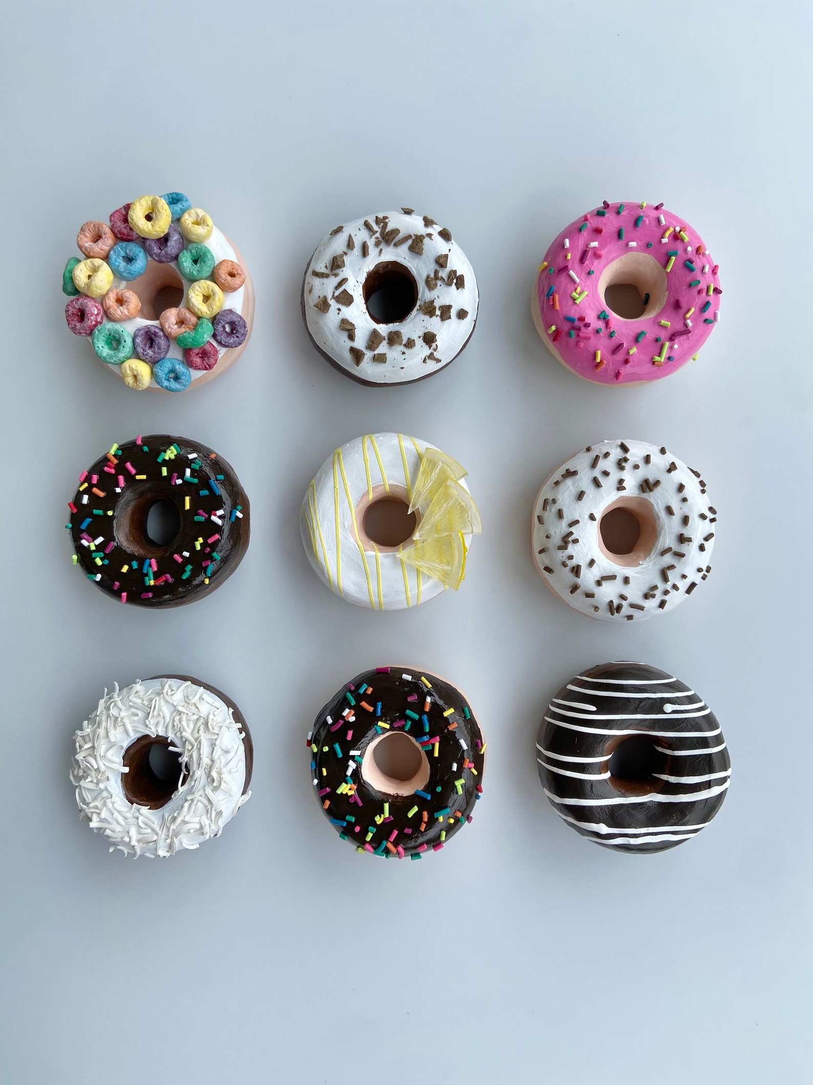 Ceramic Donut Wall Decor Handmade 3D realistic clay donuts Etsy