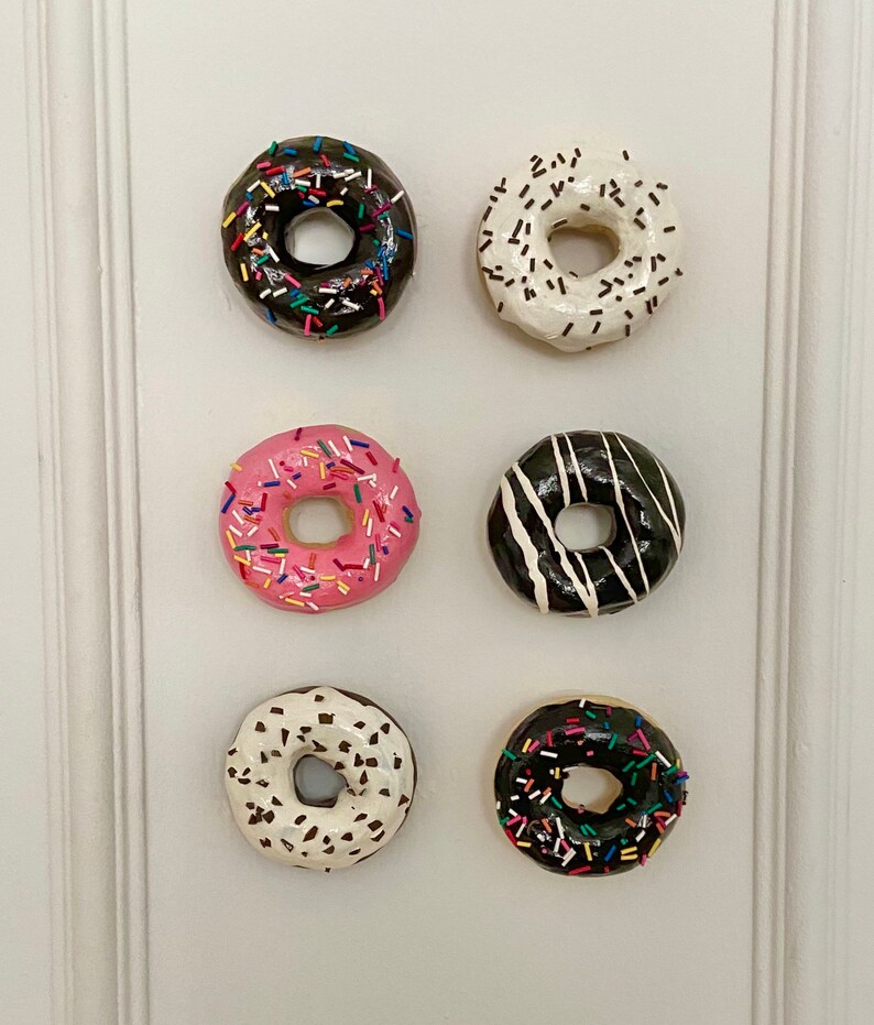 Ceramic Donut Wall Decor Handmade 3D clay donuts Etsy