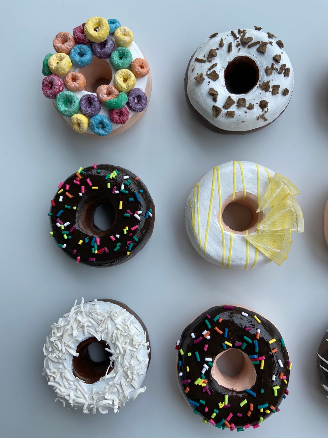 Ceramic Donut Wall Decor Handmade 3D realistic clay donuts Etsy