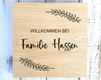 Türschild familie Türschild Holz mit kundenspezifischer Gravur