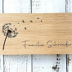 Namensschild Haustür mit Holz, Türschild Familie _ Targhetta per porta in legno massello di quercia