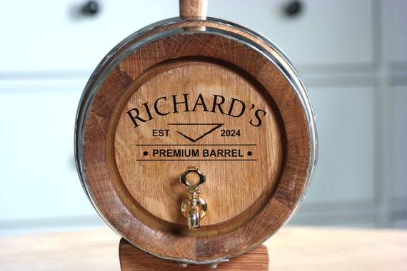 Botte Di Rovere Per Whisky Personalizzata Da 1 A 15 Litri, Botte Di Legno Personalizzata Per Vino, Rum, Brandy, Bourbon E Birra, Mini Barile In Legno Per Amanti Del Whisky, Vintage, Rustico - Foto 5