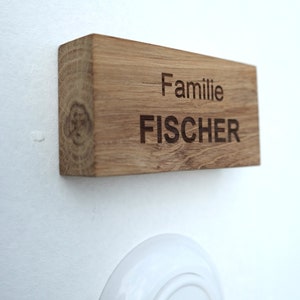 Türring Holzschild, Namensschild, Türschild Holz, kleines Namensschild aus massiver Eiche Massivholz 3 Größen zur Auswahl Bild 5