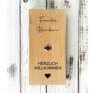 Türschild Familie Namensschild Haustür Holz, Haustürschild Personalizzalisiert Türklingel / Portico Decor Idea