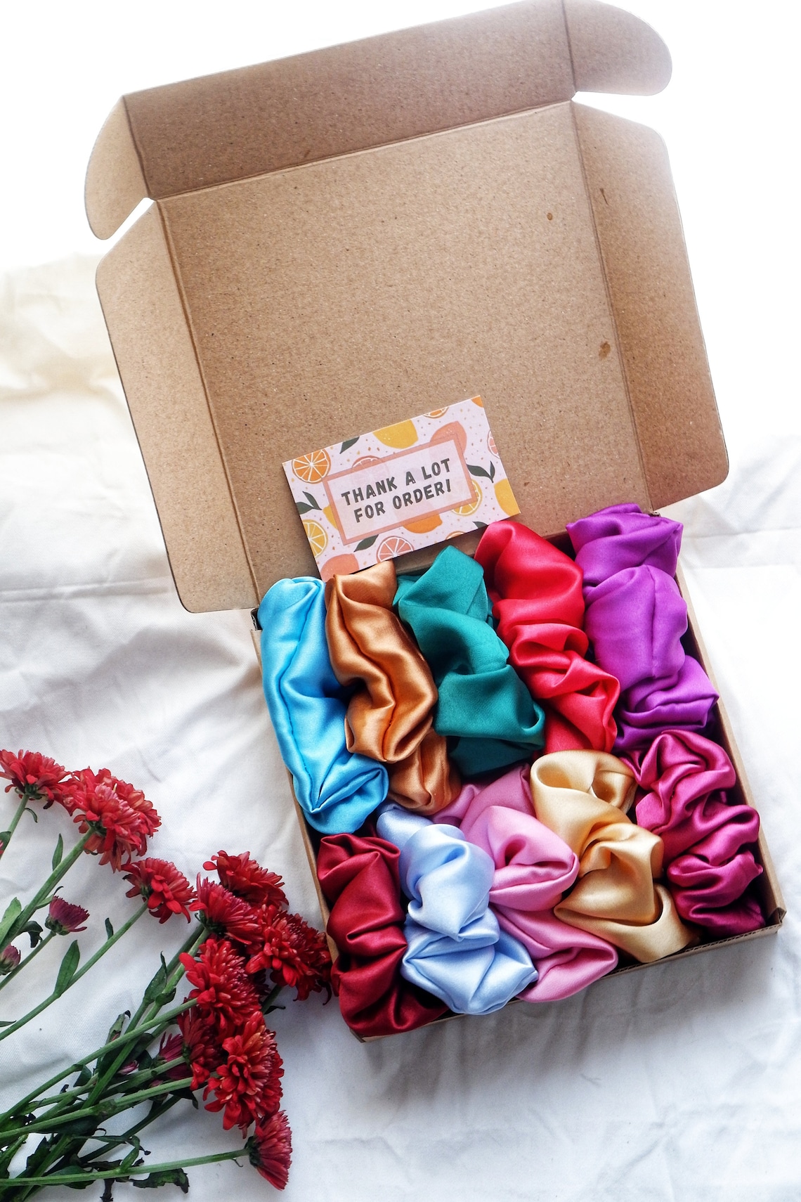 12 Pieces Scrunchie for Gift Box Silk satin scrunchie Etsy