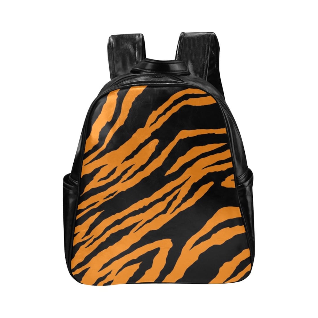 Tiger Backpack, Animal Print Backpack, Leather Backpack, Animal Print