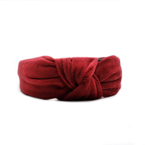 Burgundy velvet headband, knotted headband, headband, wide headband, hair accessories, hair accessories, gift for her