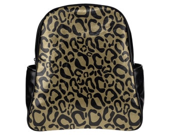 Leopard backpack, animal print backpack, leather backpack, animal print backpack