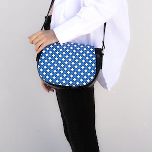 Blue shoulder bag, star print shoulder bag, leather shoulder bag, crossbody bag. BLUE Star CROSSBODY BAG