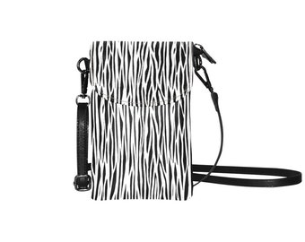 Zebra-Handytasche, Zebra-Handy-Umhängetasche, Handytasche mit Tiermuster, Handyhülle, Handytasche. ZEBRA-HANDYTASCHE