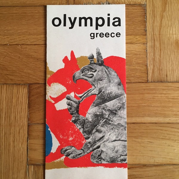 Olympia vintage/ Griechenland original eot Reisebroschüre von m. Katzourakis 1963