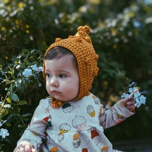 Crochet pixie bonnet